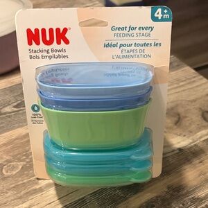 NUK Stacking Bowls for Kids - Blue and Green